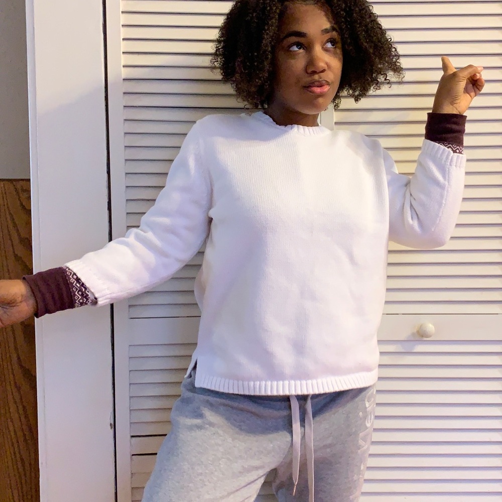 High quality all white knit sweater